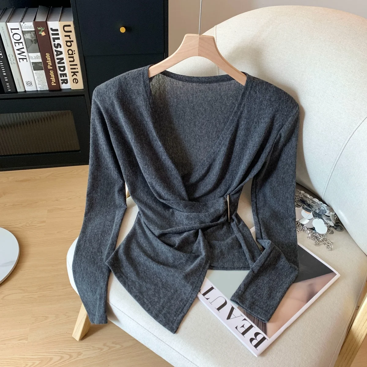 

Sweaters Jumpers Pullovers Women Oversize Jerseys Chiniese Style Mock Two-Pieces BF Y2K Lady OL Professional Work Business Warm