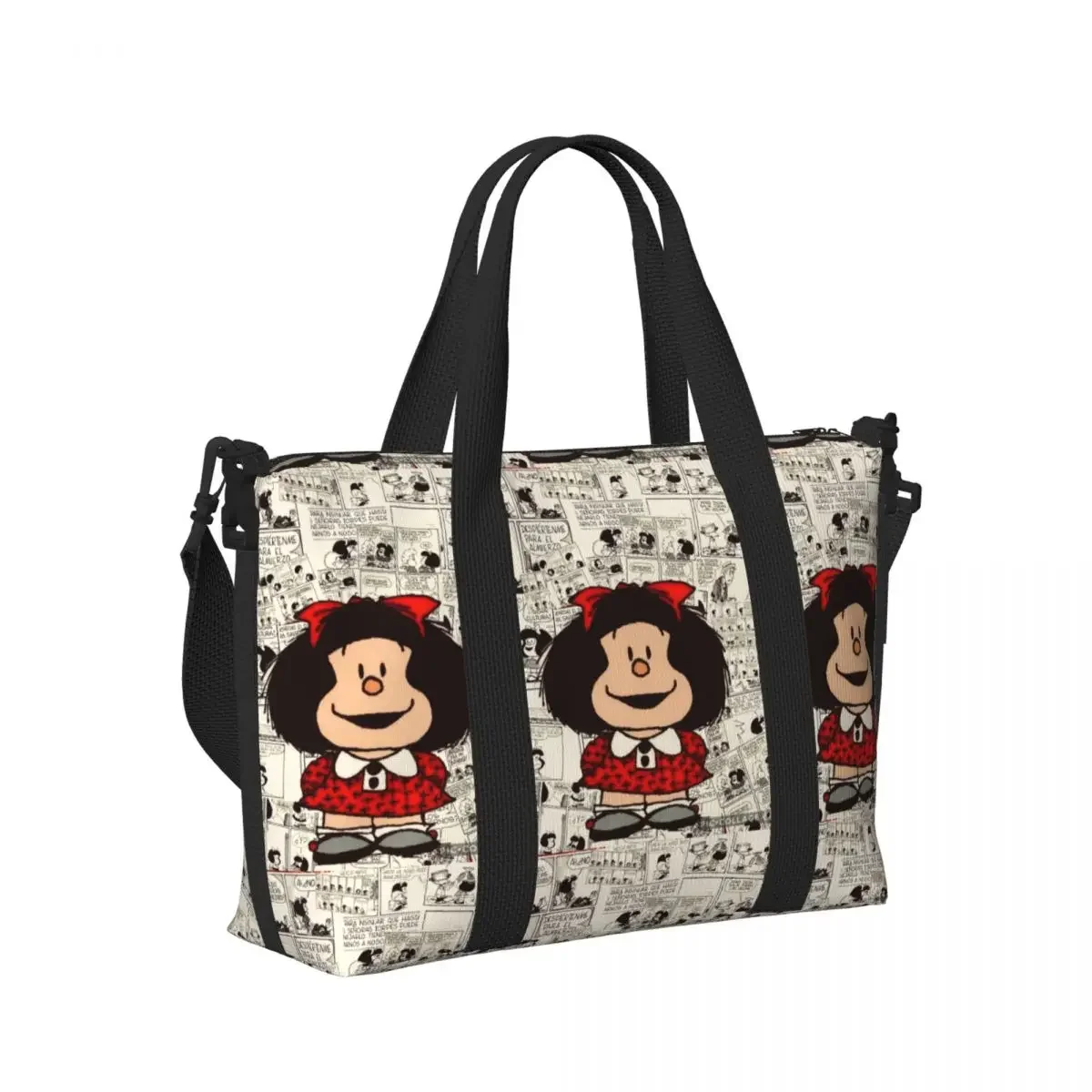 カスタムアニメマファルダビーチトートバッグ女性漫画かわいいビッグコンパートメントビーチジムトラベルバッグ