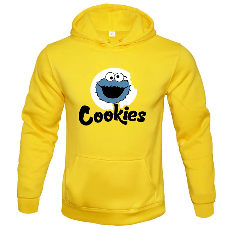 New Anime Cookies Print Fleece Men\'s Autumn and Winter Men\'s and Women\'s Sweatshirts Hoodies Pullover Hip Hop Streetwear Tops