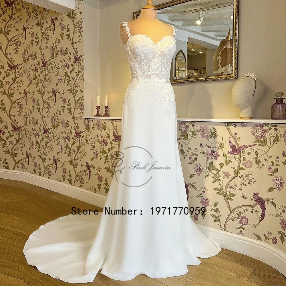 

Simple White Wedding Dresses For Women Sweetheart 2024 New Applique Elegant Court Train Bridal Gowns Vestidos De Noiva Plus size