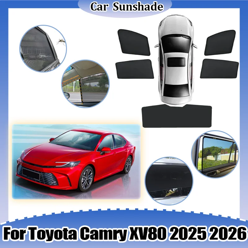 

For Toyota Camry XV80 2025 2026 Sun Visor Window Breathable Mesh Sunshade Privacy Curtains Cover UV Protection Auto Accessories