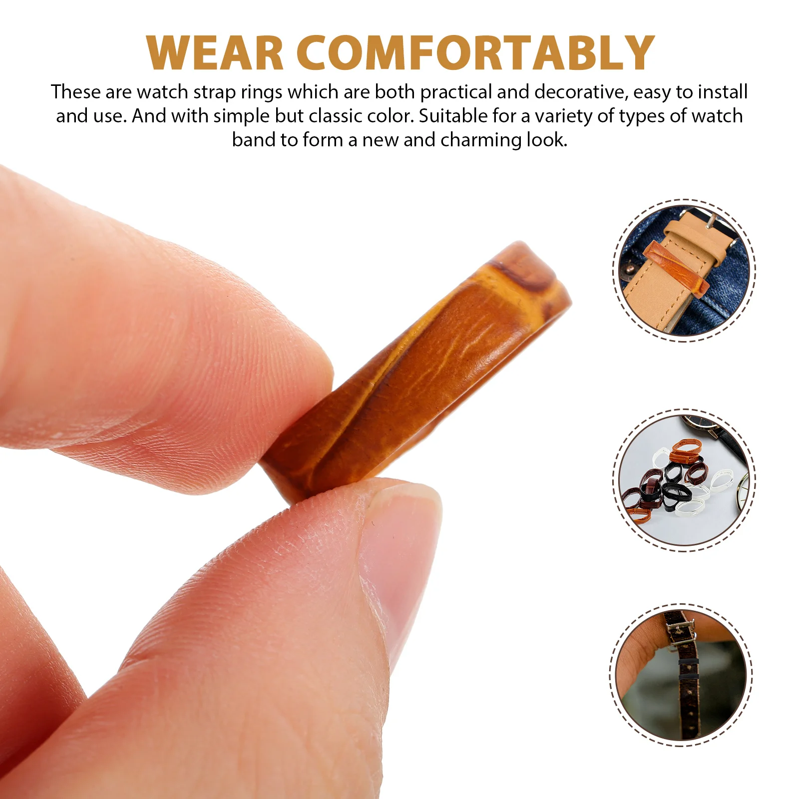 

20Pcs Watch Strap Replacement Smooth Watch Band Keeper Parts