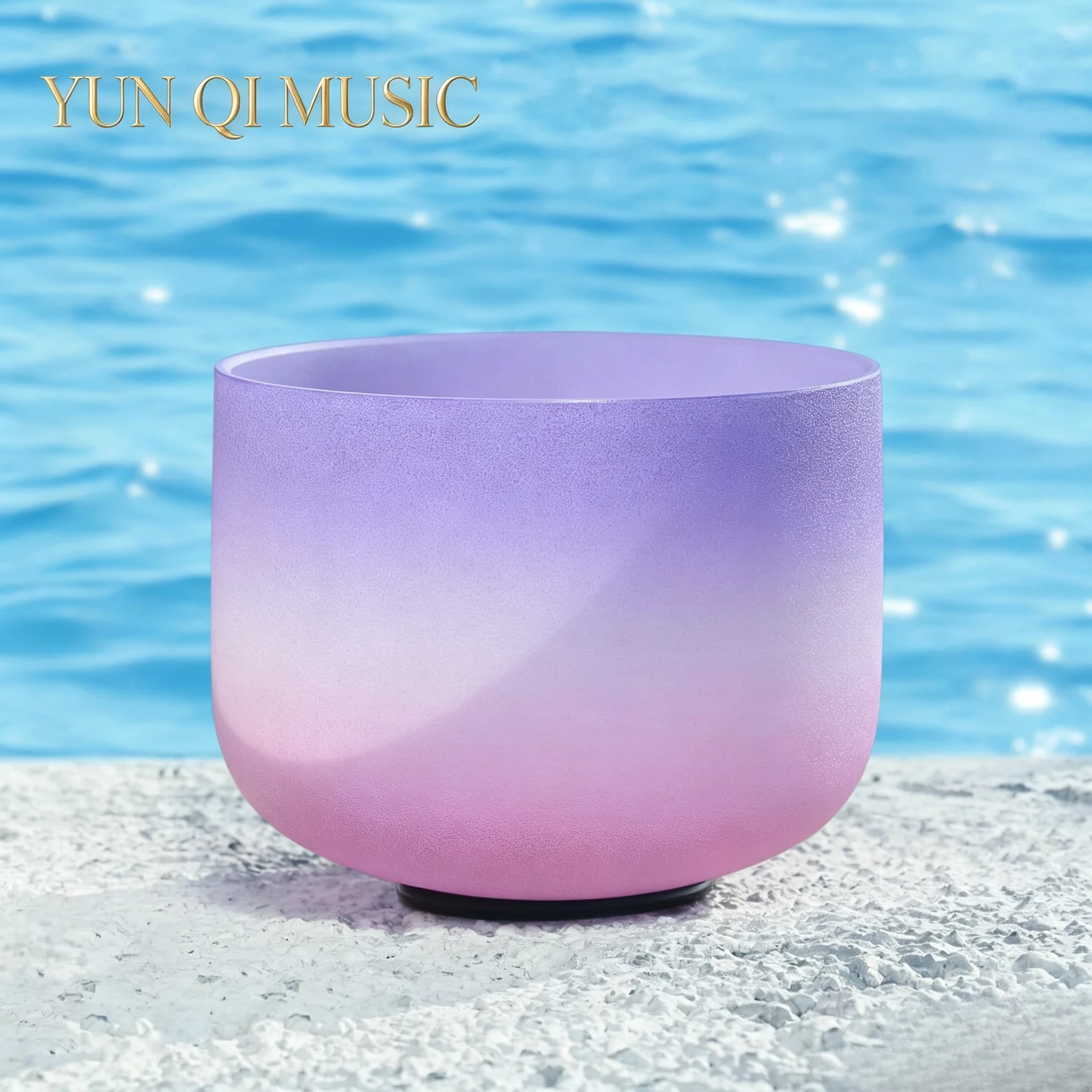 YUN QI MUSIC Bol chantant en cristal dégradé violet-rose de 8 pouces 432 Hz, instrument de thérapie sonore pour l'équilibre des chakras, le yoga, la méditation et les bains sonores, livraison rapide UE