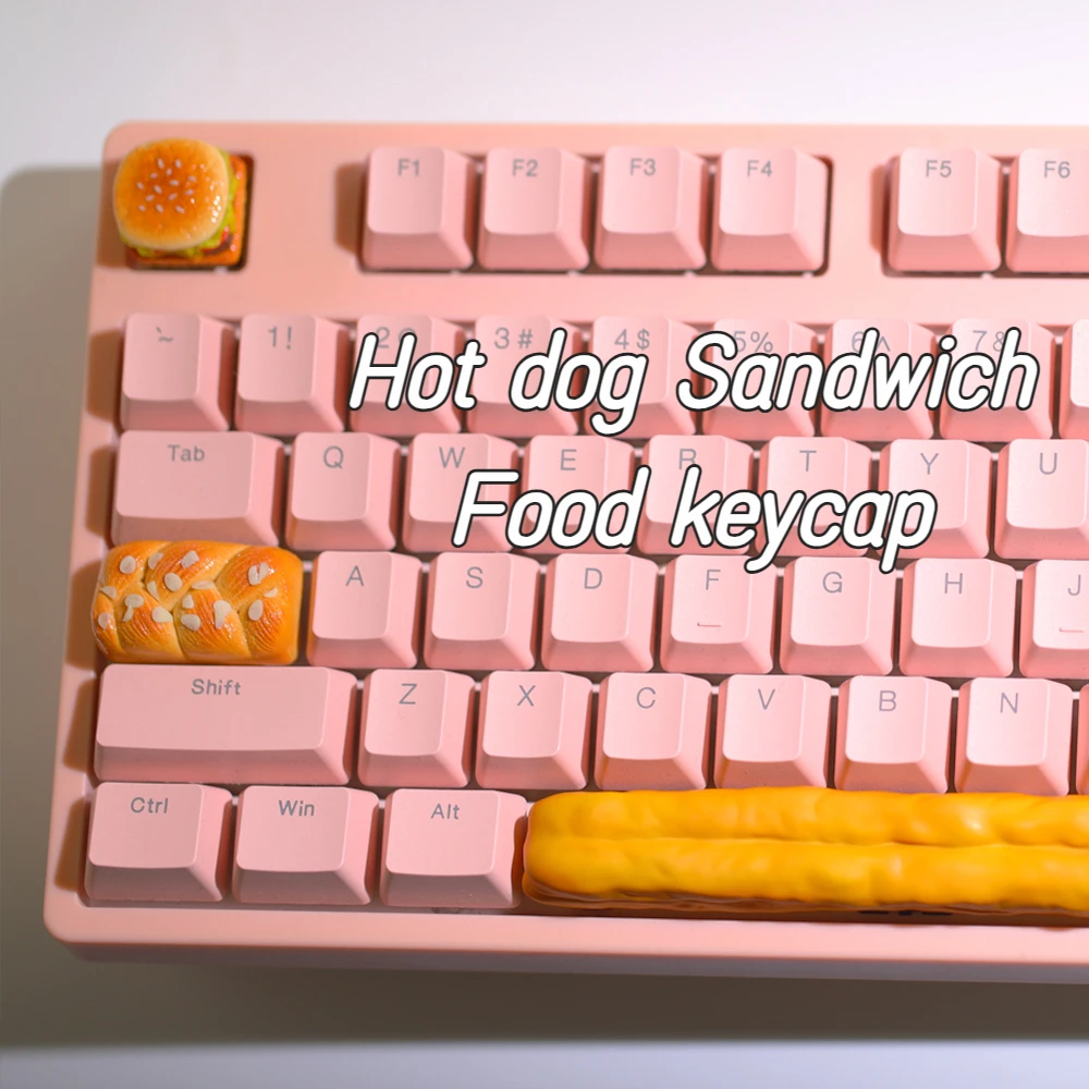 

Cartoon Deep-fried Dough Sticks Hot Dog Sandwich Food Keycap ESC Delicious Food Lovely Gift Cross Shaft Mechanical Keyboard Cap