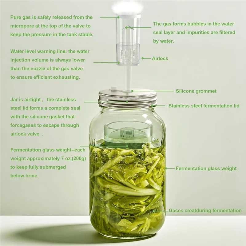 

【B07R】Fermentation Kit For Wide Mouth Mason Fermentation Jar,Pickling/Sauerkraut Kit For Mouth Mason Ja(Jars Not Included)