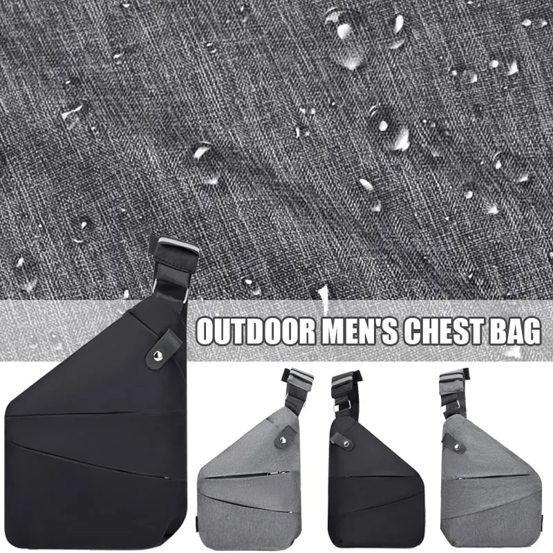 Outdoor Mens Chest Bag Casual Riding Anti-Theft Shoulder Bag Waterproof Anti-Splash Crossbody Messenger Phone Bag