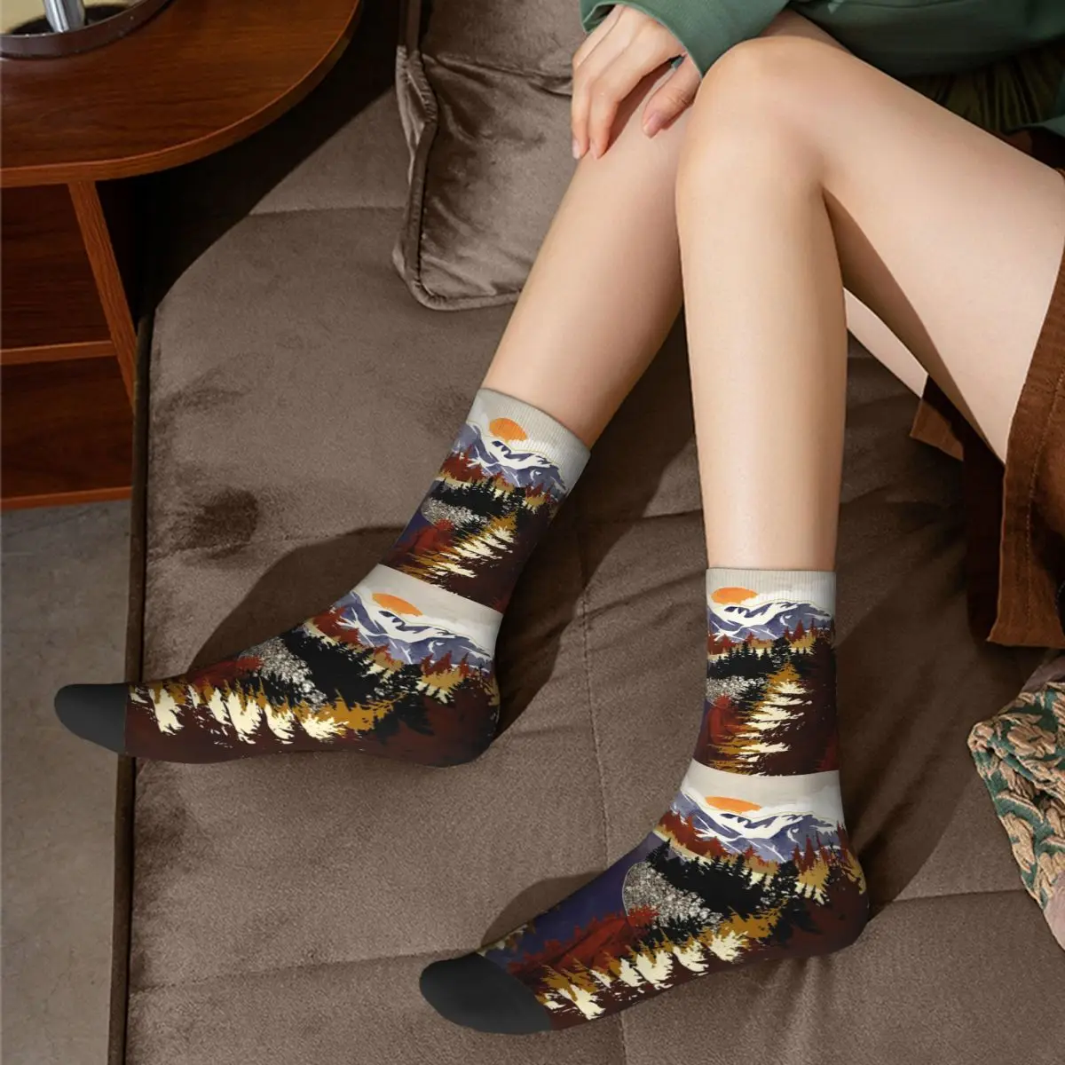 Chaussettes Harajuku pour cadeau d'anniversaire unisexe, chaussettes longues toutes saisons, bas de rivière d'automne, accessoires de haute qualité