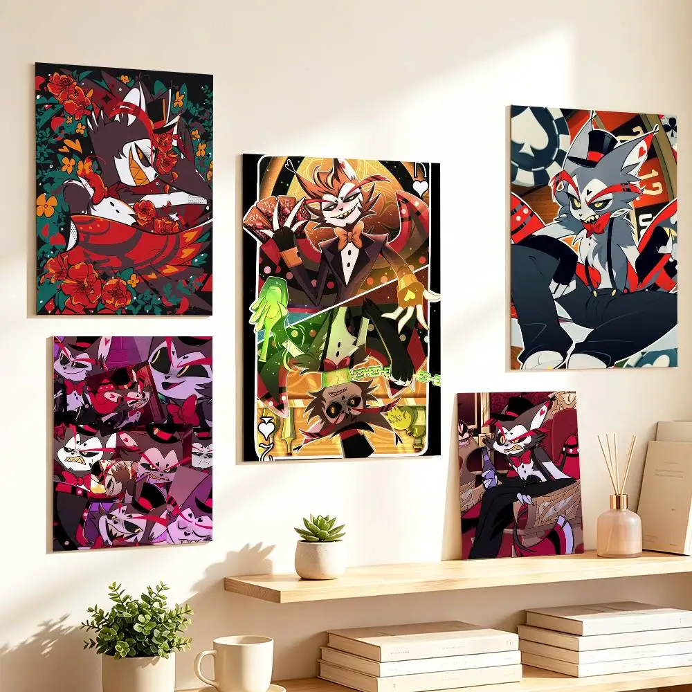 Demon Cat Hazbin Hotel H-Husk Poster HD Self Adhesive Waterproof Wall Art Ideal for Home Office Dorm Gift