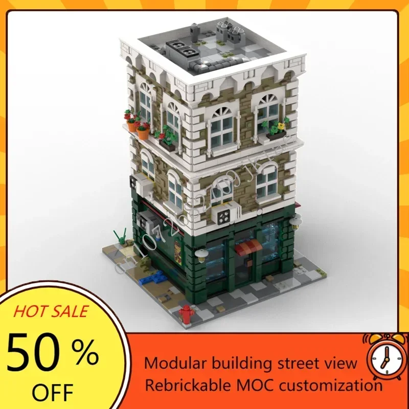 3150PCS Wine shop Modular MOC Creative street view Model Building Blocks Architecture DIY Education Assembly Model Toys Gifts