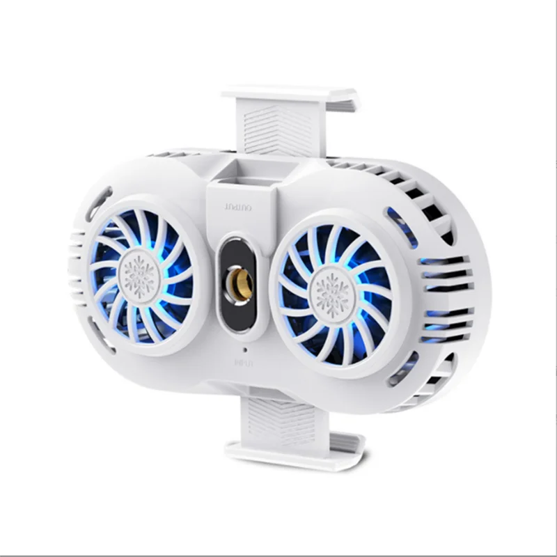 Semiconductor Mobile Phone Cooler Cooling Clip, Double Fan Powerful Game Machine cooler, Mobile Phone Bracket Radiator