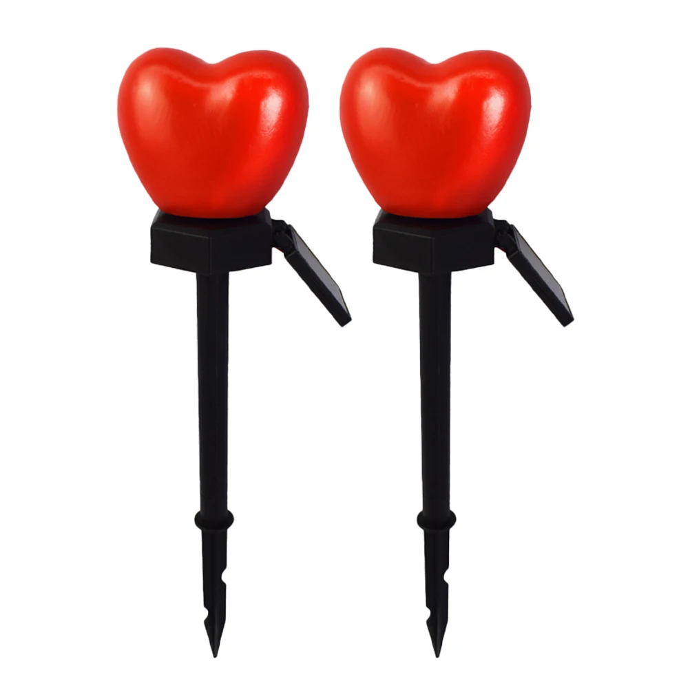 

2 pcs Heart Shaped Solar Lights ABS PP Material Waterproof Decorative Outdoor Yard Garden Wedding Anniversary Landscape Lighting