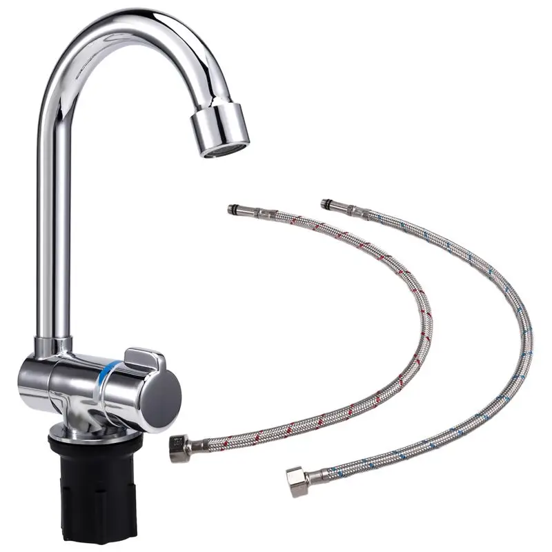 

Hot Trend-Foldable RV Faucet Universal For Car Caravan RV 360° Rotation Cold & Hot Water Mixer Water Tap,1/2