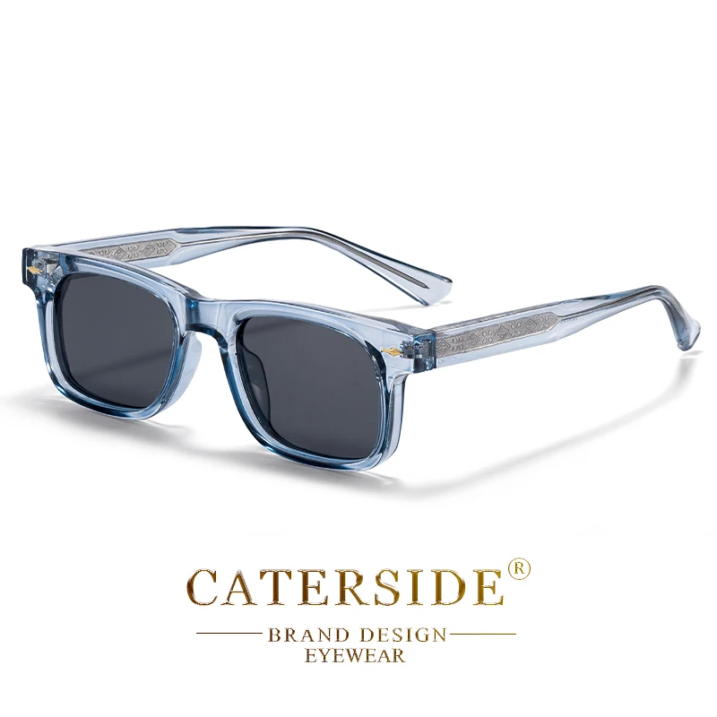 CATERSIDE موضة مربع الرجال الاستقطاب النظارات الشمسية السليلوز Propionate معبد نصائح نظارات شمسية المرأة في الهواء الطلق نظارات الحفلات
