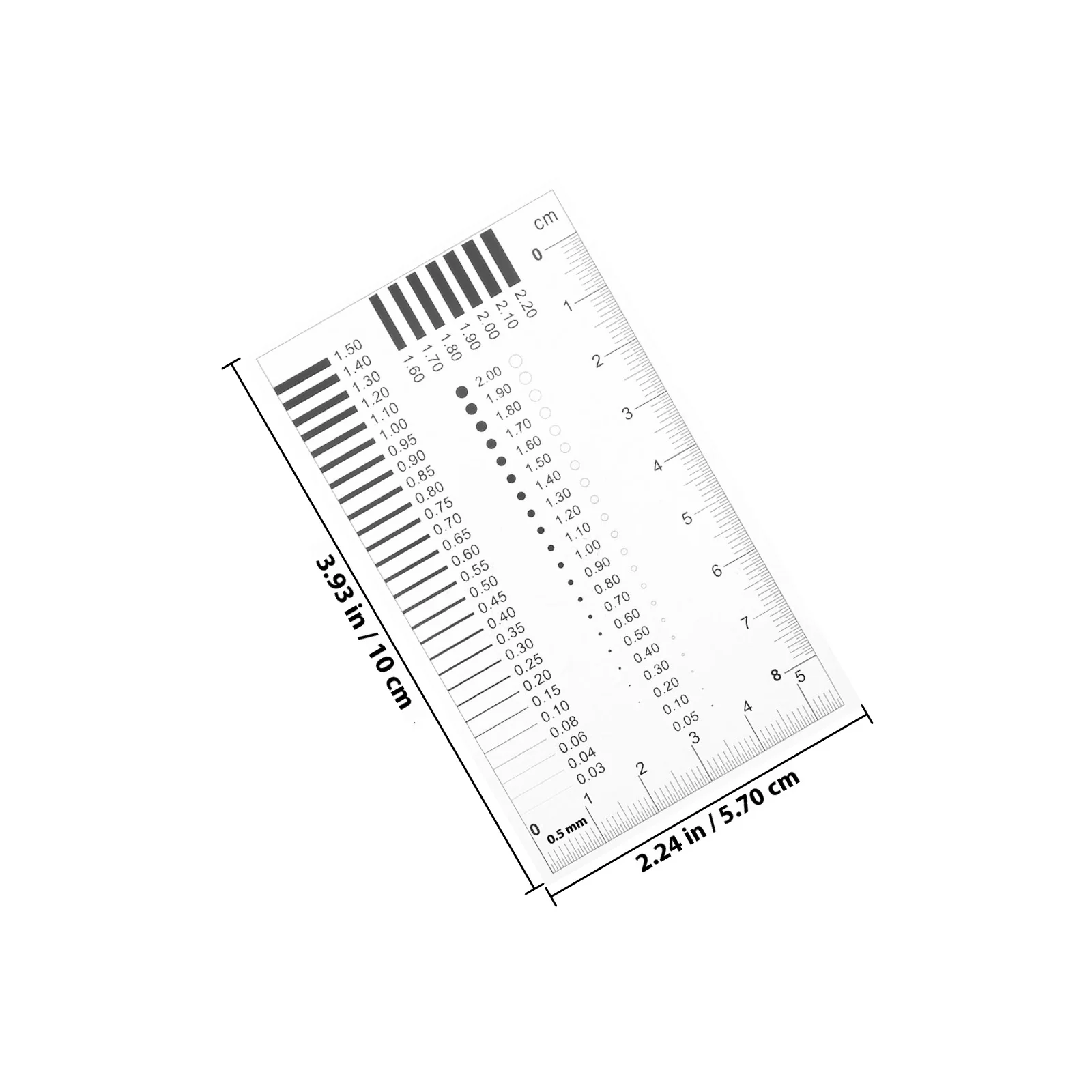 مسطرة فيلم قياس بطاقة الصدر أداة قياس شفافة عالية الدقة لعرض الخط وقطر الشقوق وعيوب الخدوش #4