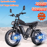 Electric Bicycle 2000W Dual Motor 52V40Ah Dual Battery Off-Road Motorcycle Ebike All-Terrain 20 X 4.0 Fat Tire