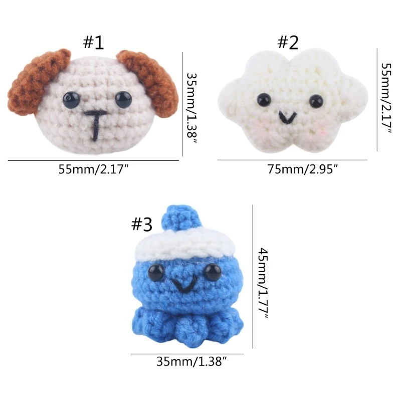 Y1UB Lovely Animal Knitted Strollrt Crib Hanging Pendant Decor Pacifier Ornament