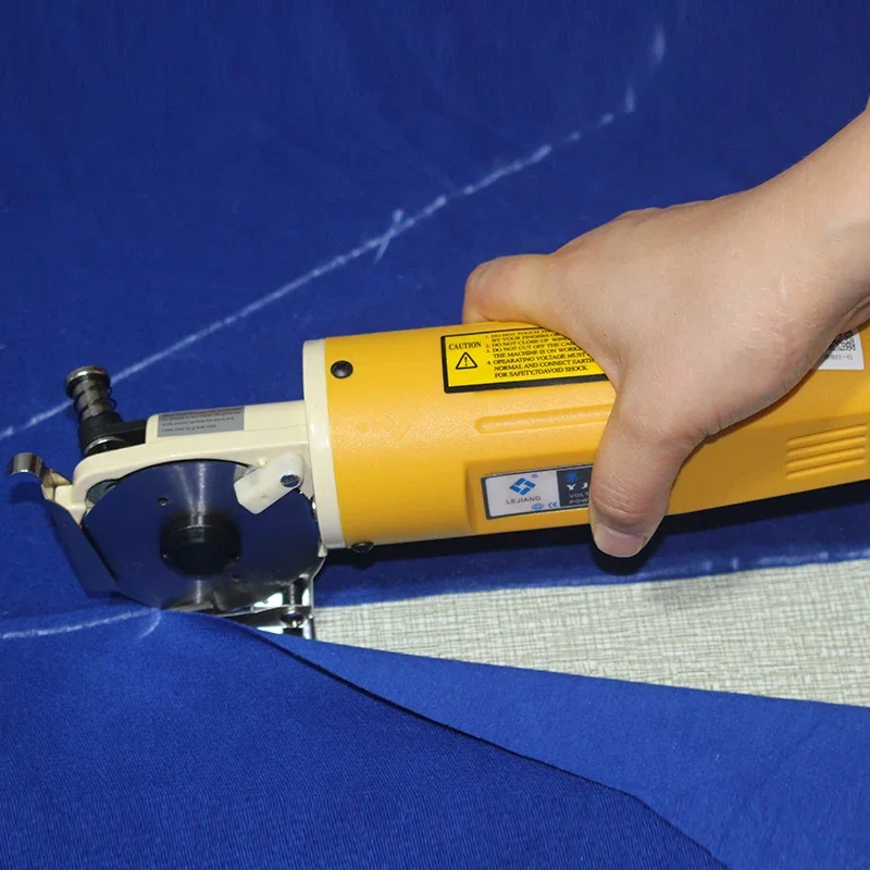 Handheld electric round knife cutting machine, small clothing leather tailor cutting machine