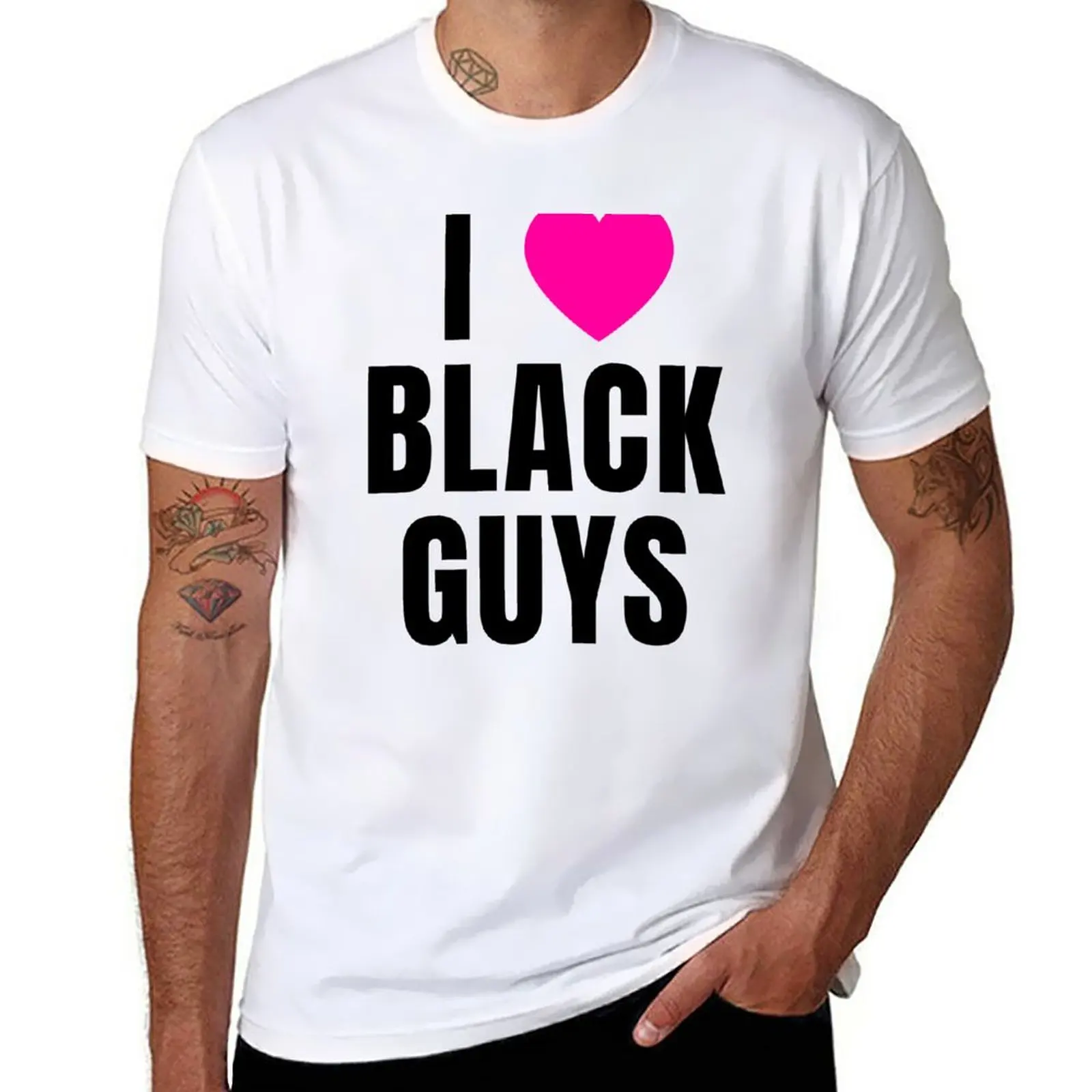 I love black guys T-Shirt Aesthetic clothing vintage graphics tees mens white t shirts