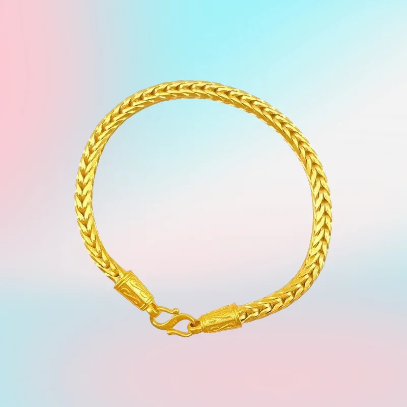 

new 9999 real gold 24K yellow gold Snake Bone Bracelet Jewelry Keel Bracelet