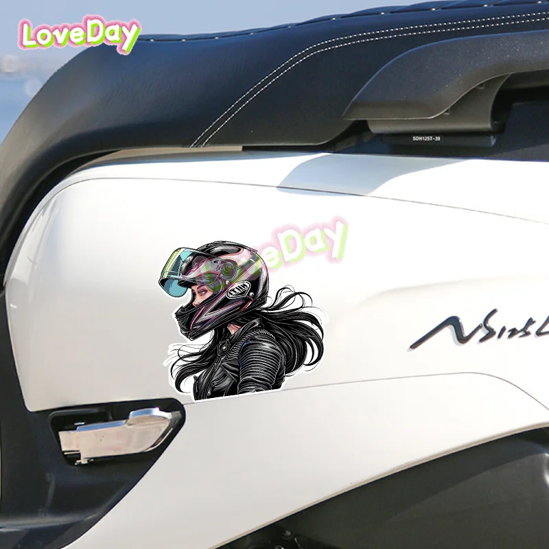 車のステッカークールなオートバイ少女漫画レーサーステッカービニールスクラッチ装飾ステッカー自動車ガラスデカール
