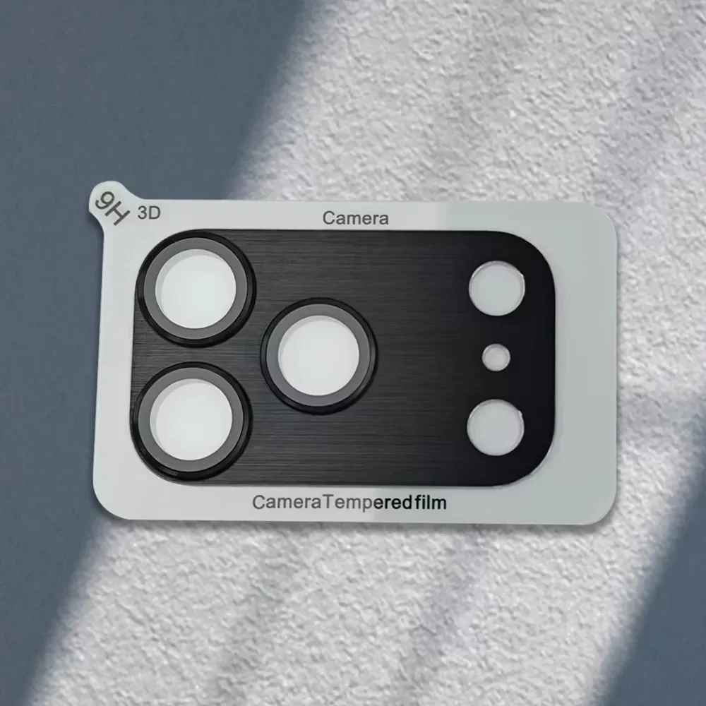 9H HD درع عدسة الكاميرا حامي آيفون 17 برو 17 برو ماكس الألومنيوم حلقة معدنية عدسة الزجاج المقسى فيلم غطاء