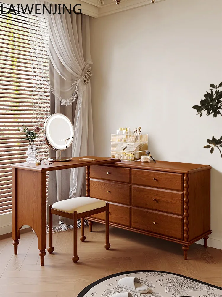 

MJY medieval dresser chest cabinet integrated table French corner retractable makeup table all solid wood
