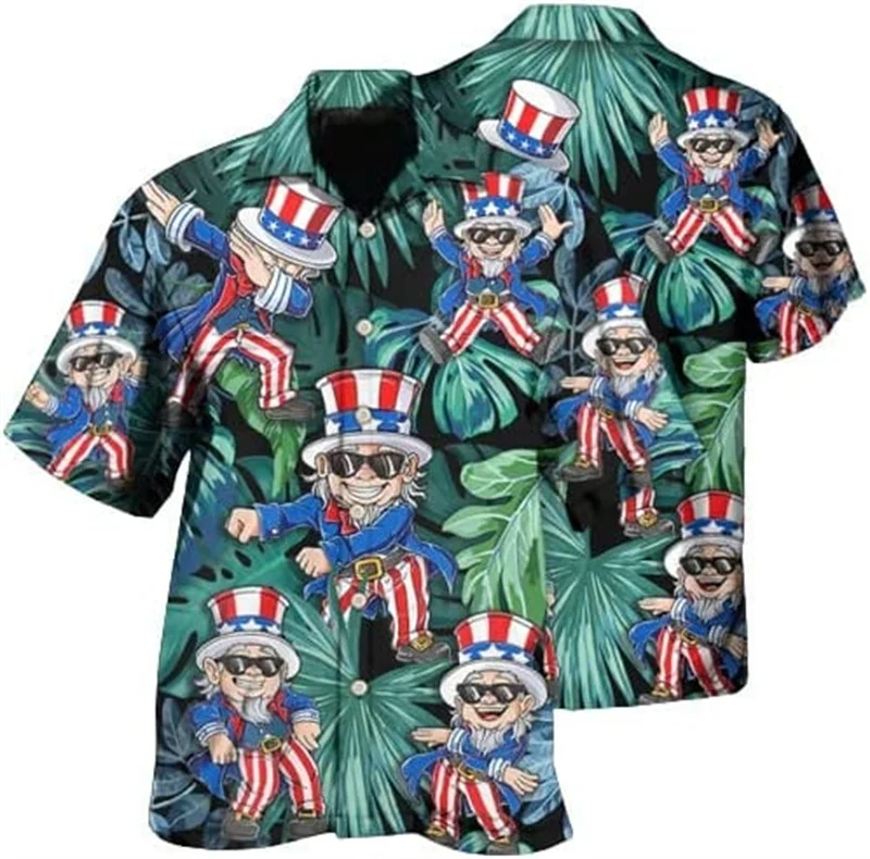 Nuovi gatti amano lo stile del giorno dell'indipendenza camicie Hawaii uomo donna camicie hawaiane stampate in 3D magliette a maniche corte per bambini regalo per amante dei gatti