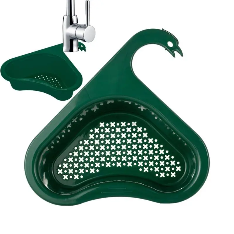 

Swan Sink Drain Basket Household Anti-Slip Faucet Basket Food-Grade Filter Basket for Bathroom Triangle Strainer Basket