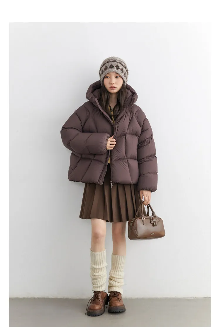 CHIC VEN Fashion Women Down Coats Solid Short Loose Casual Hooded Female Down Jacket 90 White Duck Down Autumn Winter 2025