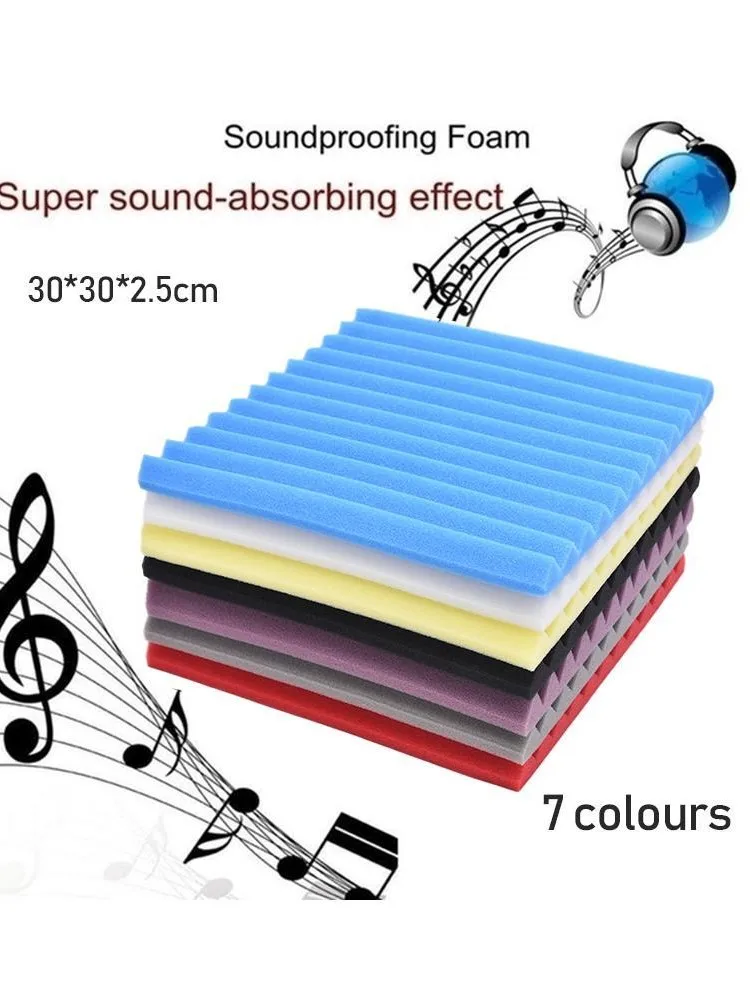 Panneau Mural Acoustique, Mousse d'Isolation Phonique, Carreaux Muraux de Studio, Documents Multiples, 300x300x25mm, 1 Pièce
