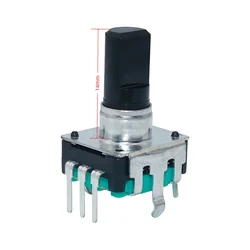 1pc 360 Degree EC12 Rotary Encoder Rotating Smooth Audio Encoder Coding 5Pin With Push Button Switch Handle 14mm