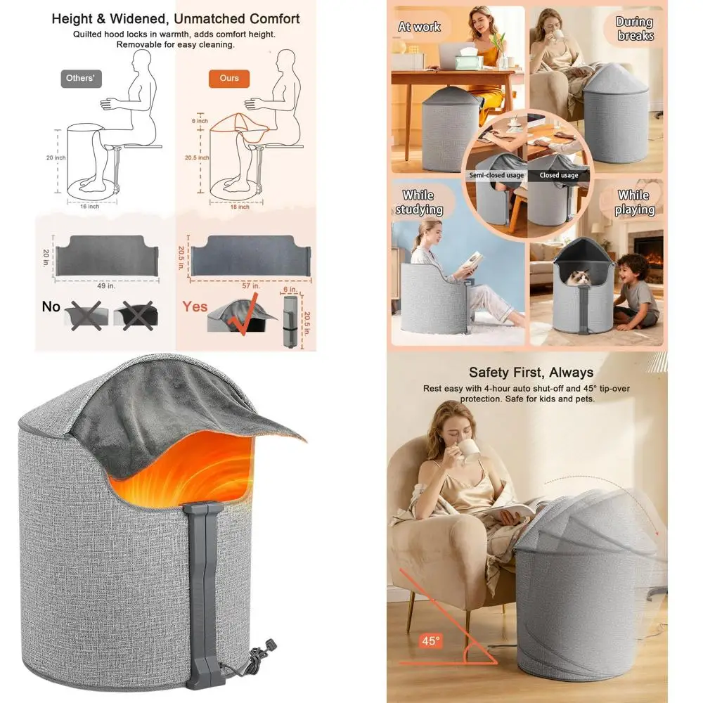 

Portable Quiet Desk Heater for Office & Home, Personal Space Warmer with 5 Temps & 7 Timers, Auto Off, Ideal Gift
