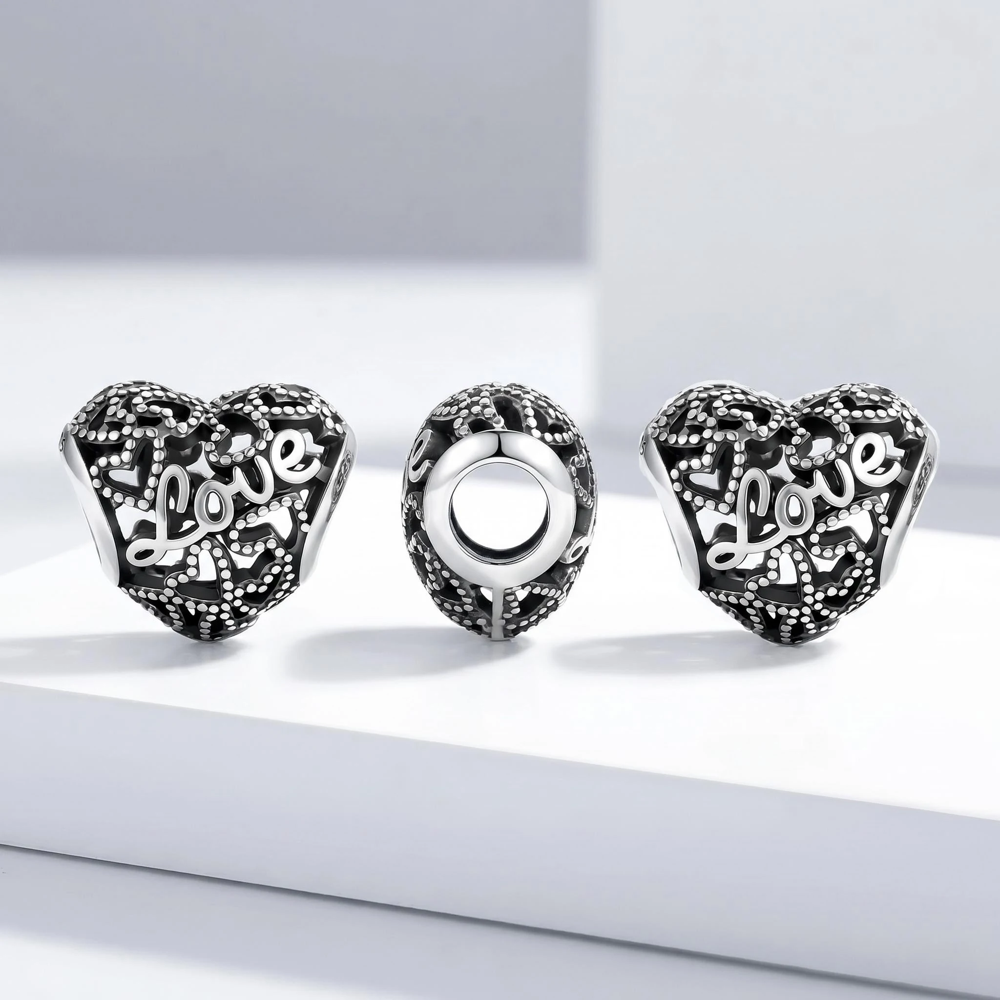 Original 925 Sterling Silver 2026 New Design Empty Strands Love Heart Bead DIY Charms For Making a Bracelet Gift Women Surprise