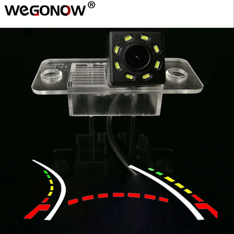 for Volkswagen Tiguan 2012 2015 2016 HD Wireless Car CCD Rear Camera Fisheye 4 8 12 led dynamic Night Vision bracket waterproof