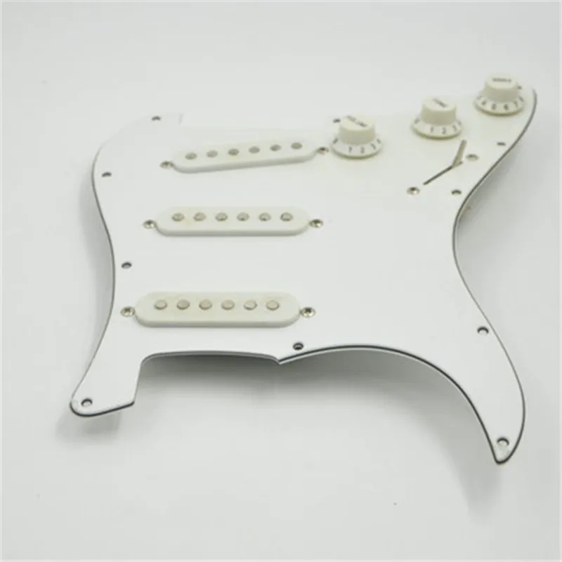 Left Hand ST Guitar Pickup with Wire &Pickguard Assembly one Set White Color Made in China for Strato Guitar Lefty