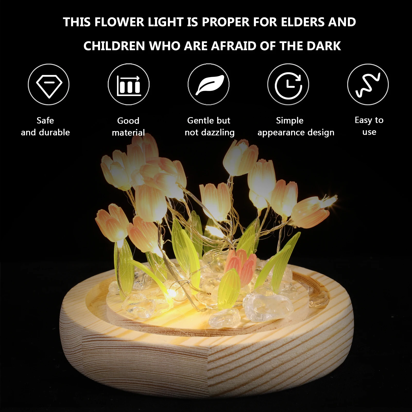 

1 Set Premium Tulip Night Lamp DIY Light Kit Creative Handmade Bedroom Atmosphere Light