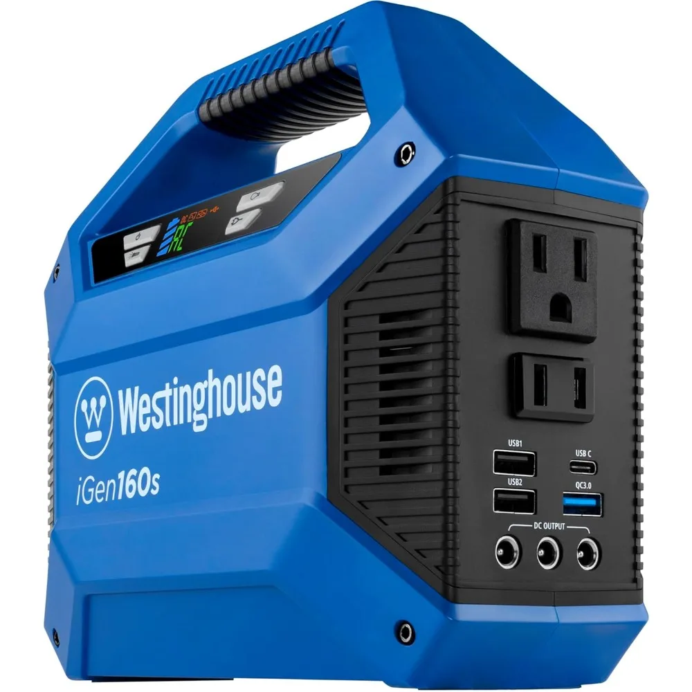 

Portable Power Station by Westinghouse: 155Wh 150W Peak Output, Modified Sine Wave AC, Backup Lithium Battery