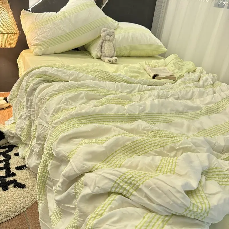 

Летнее крутое стеганое одеяло Ins, летнее стеганое одеяло для одного человека, простое стеганое одеяло для студенческого общежития с кондиционированием воздуха