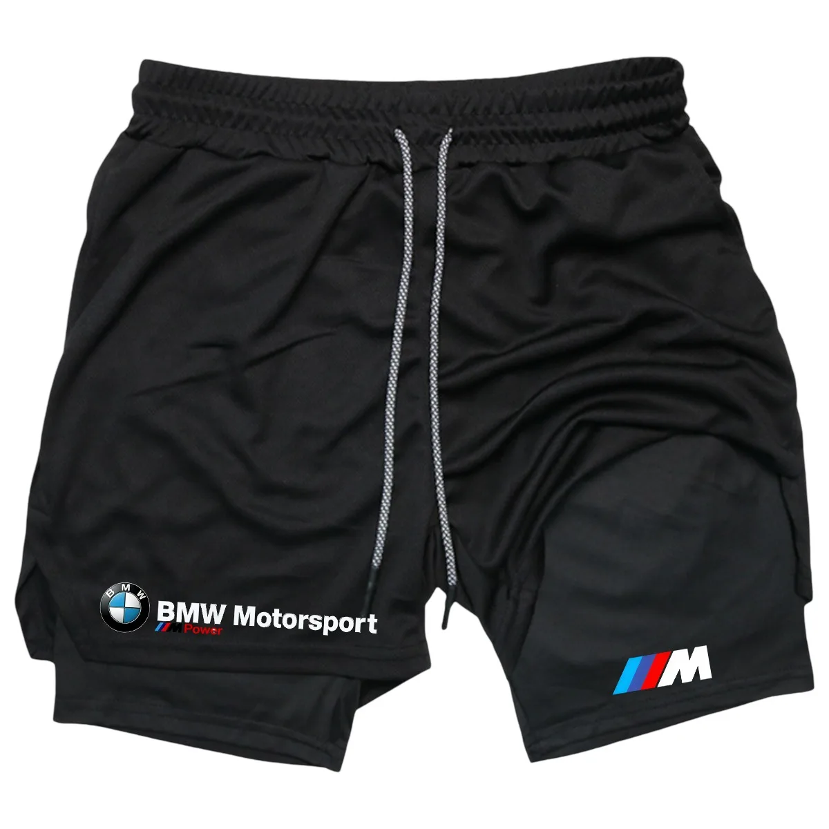 

New BMW-style 2-in-1 double-layer men's sports shorts, suitable for fitness, jogging, training, and other sports occasions, high