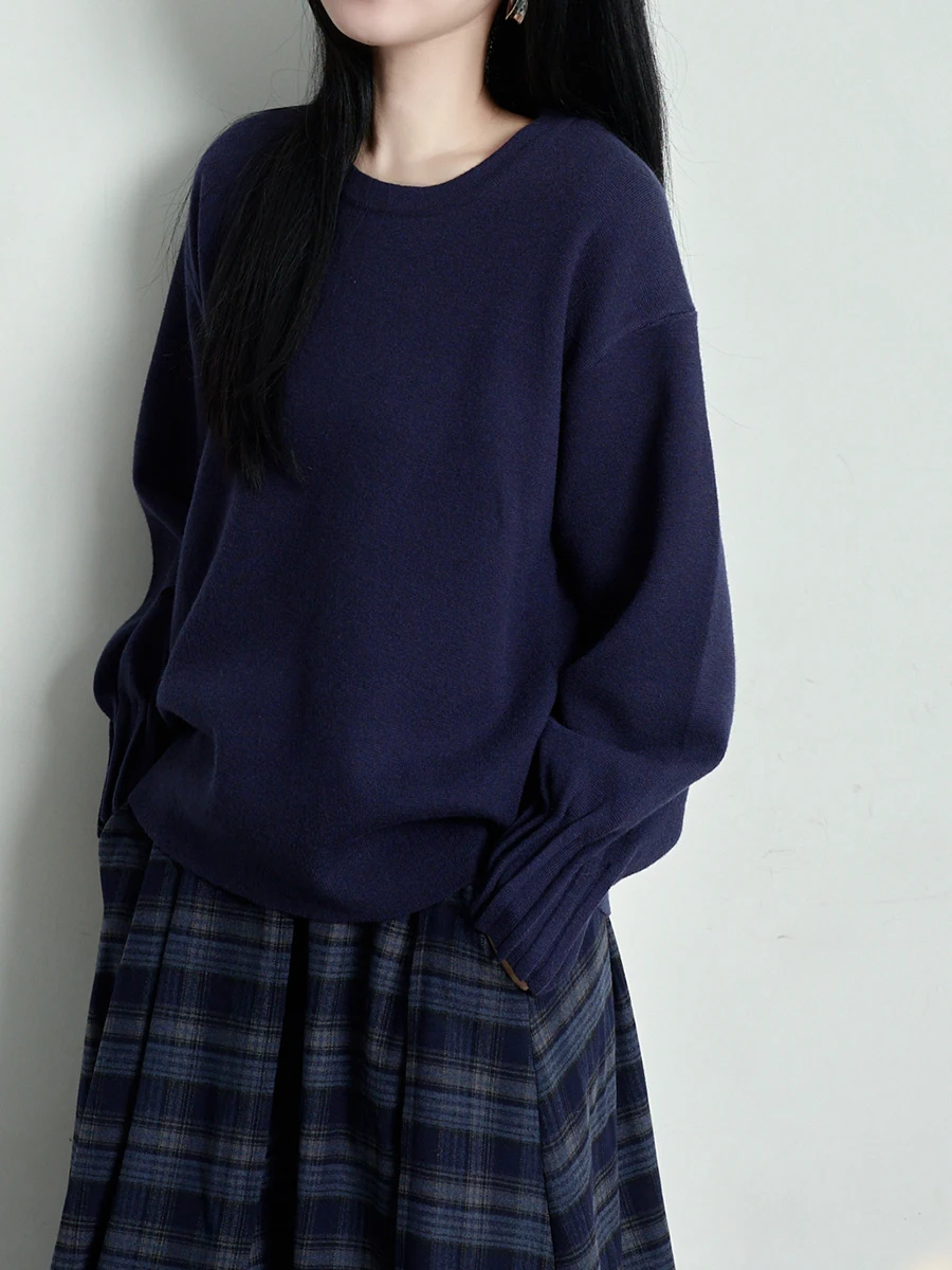 

Теплый и мягкий вязаный свитер-кардиган свободного кроя с круглым вырезом, в художественном нежном стиле, женская осенняя модная вязаная одежда