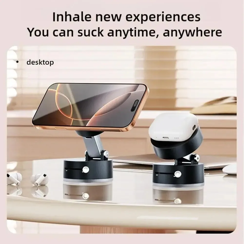 Vacuum Adsorption Magnetic Suction Cup Phone Mount Double Sided Hands-Free Magnetic Cell Phone Holder For Car/Gym/Mirror/Smoot image 3