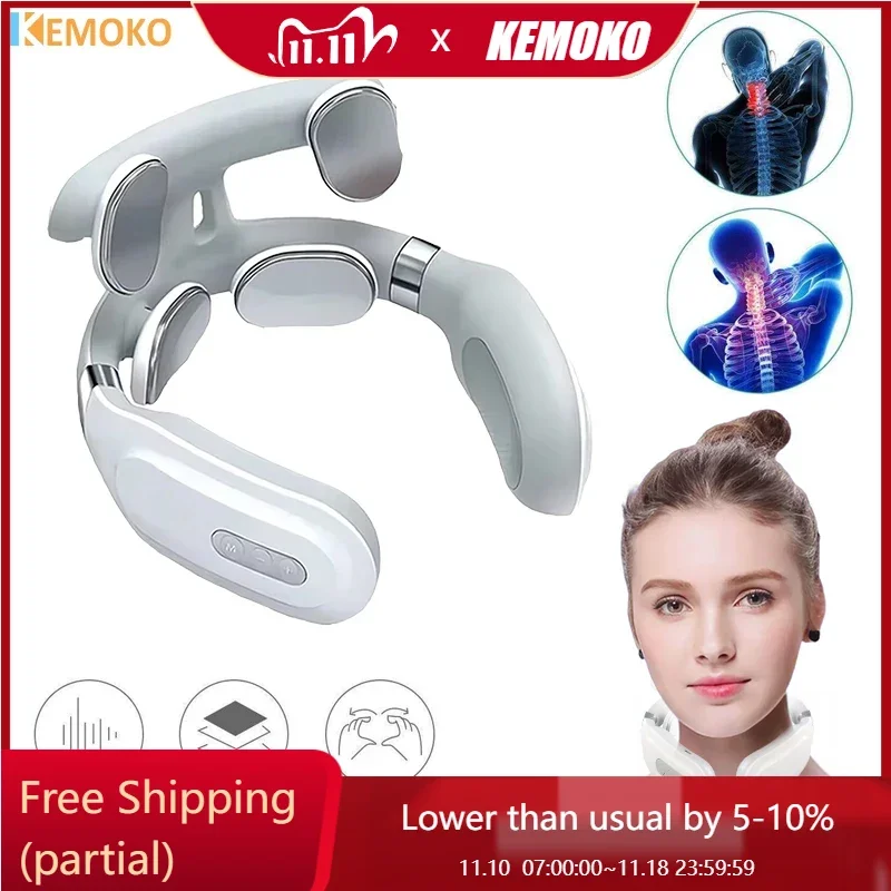 Neck massager with hot compress and vibration massage to promote blood circulation in the neck and prevent cervical spondylosis