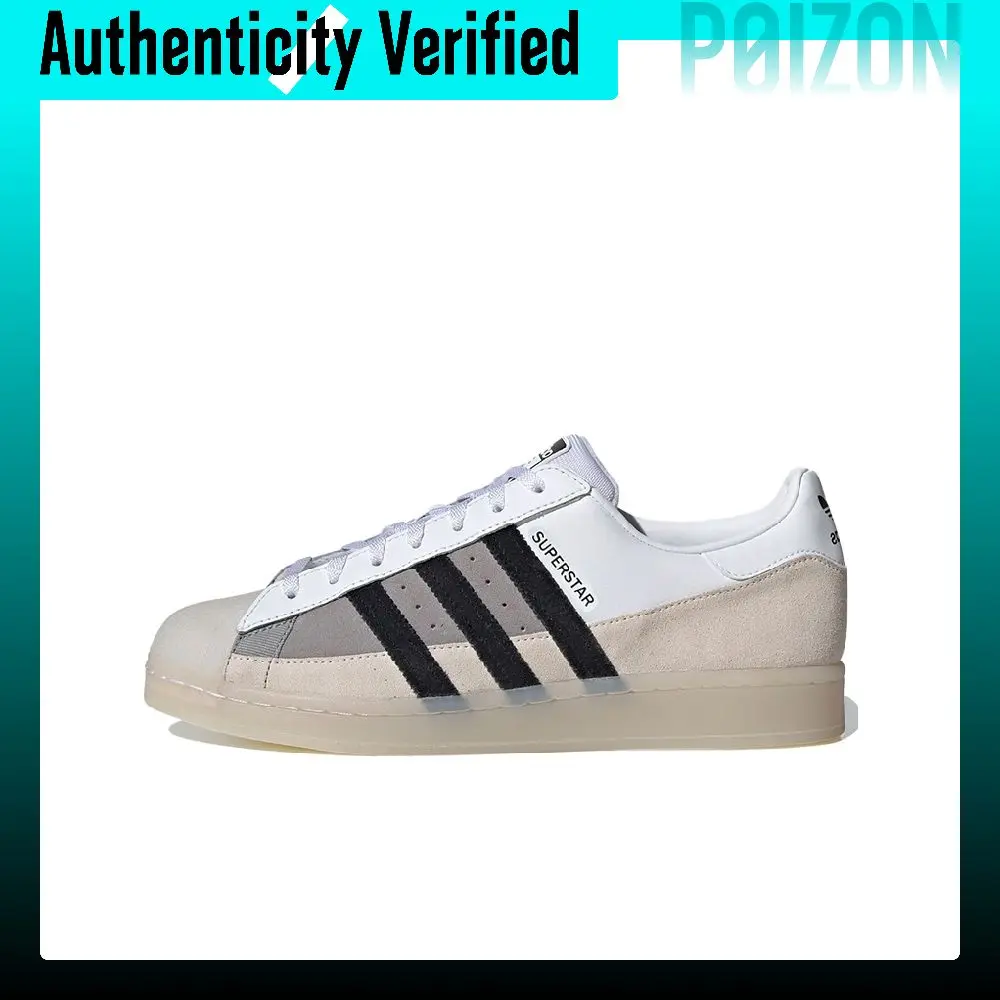 Adidas Originals SUPERSTAR Low top Skateboard Shoes Unisex White Black Brown FX5565