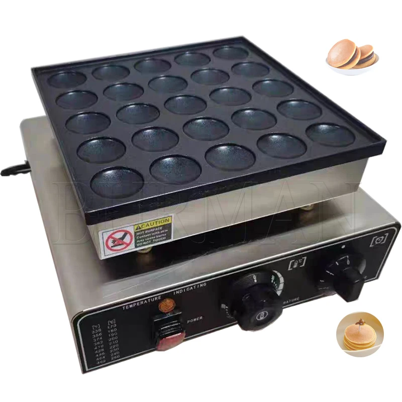 Commercial Electric 25 Holes Mini Dutch Pancake Maker Machine 220V 110V Waffle Maker Dutch Poffertjes Grill Muffin Pancake Bread