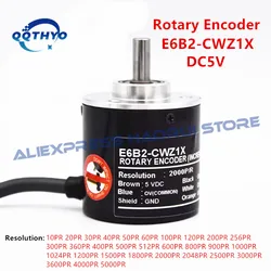 1Pcs E6B2CWZ1X Optical Rotary Encoder E6B2-CWZ1X 10P/R~5000P/R 2500 2000 1200 1024 1000PR 600 500 400 360 100P/R DC5V E6B2 CWZ1X