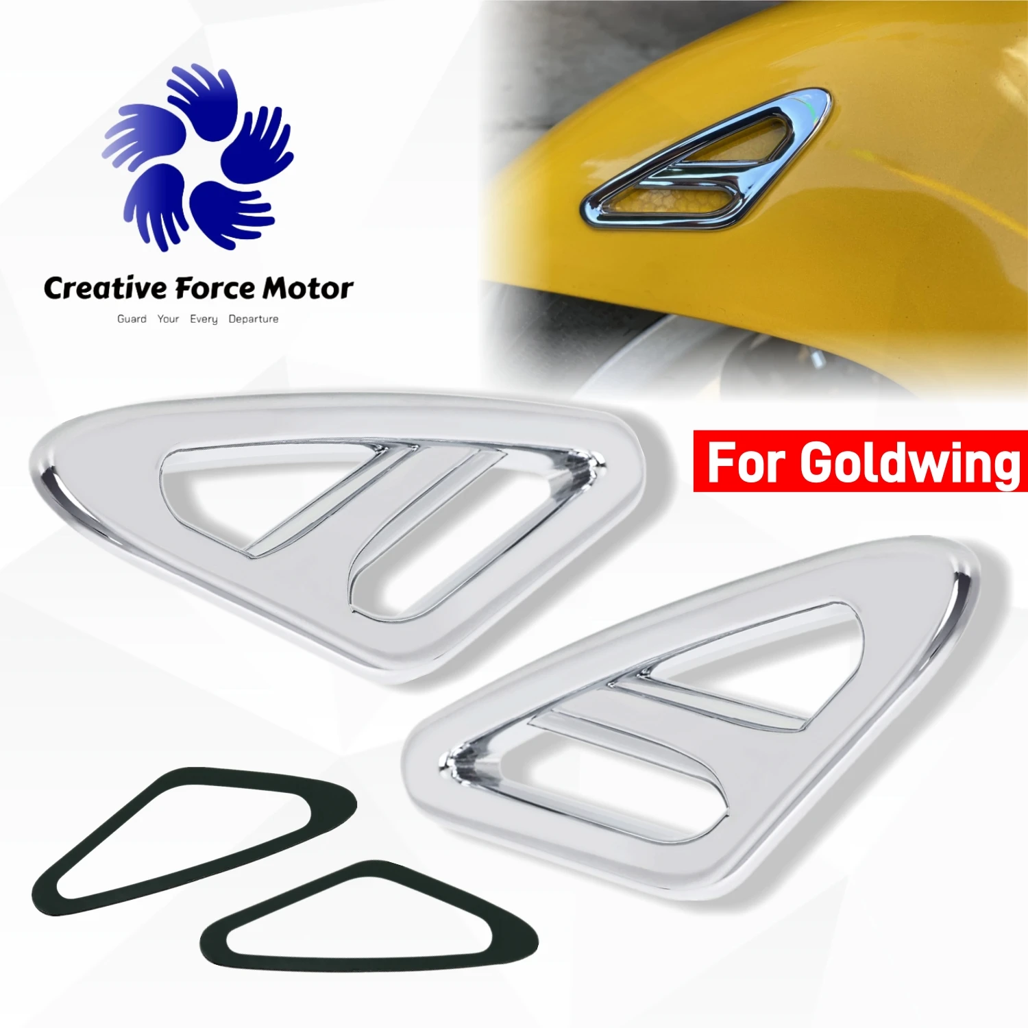 Accesorios decorativos cromados para guardabarros delantero ABS, accesorios decorativos para motocicleta Honda Goldwing GL1800 2001-2017 F6B 13-17 Gold Wing