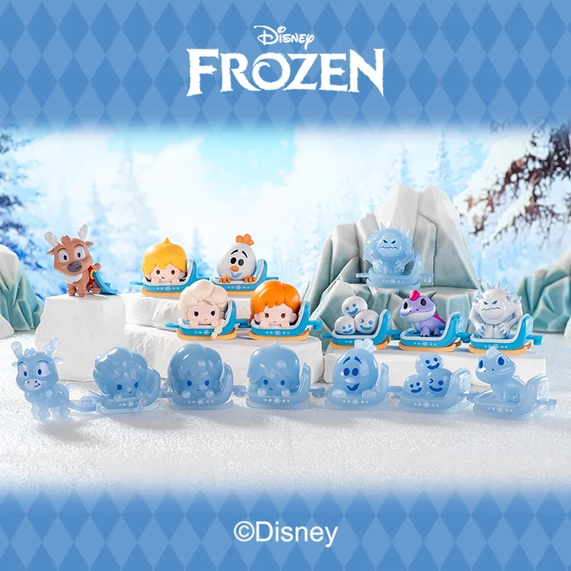 

Disney Frozen Sleigh Series Blind Box Mini Cute Beans Olaf Snowgie Marshmallow Figures Blind Bag Collectible Toy Gift For Girls