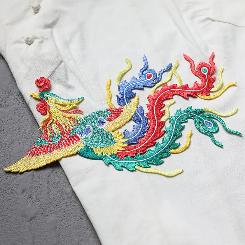 

1 Piece Large Phoenix Embroidered Patch DIY Garment Appliques Parches for Clothes Sew On Patch For Wedding Decoration Dress DIY