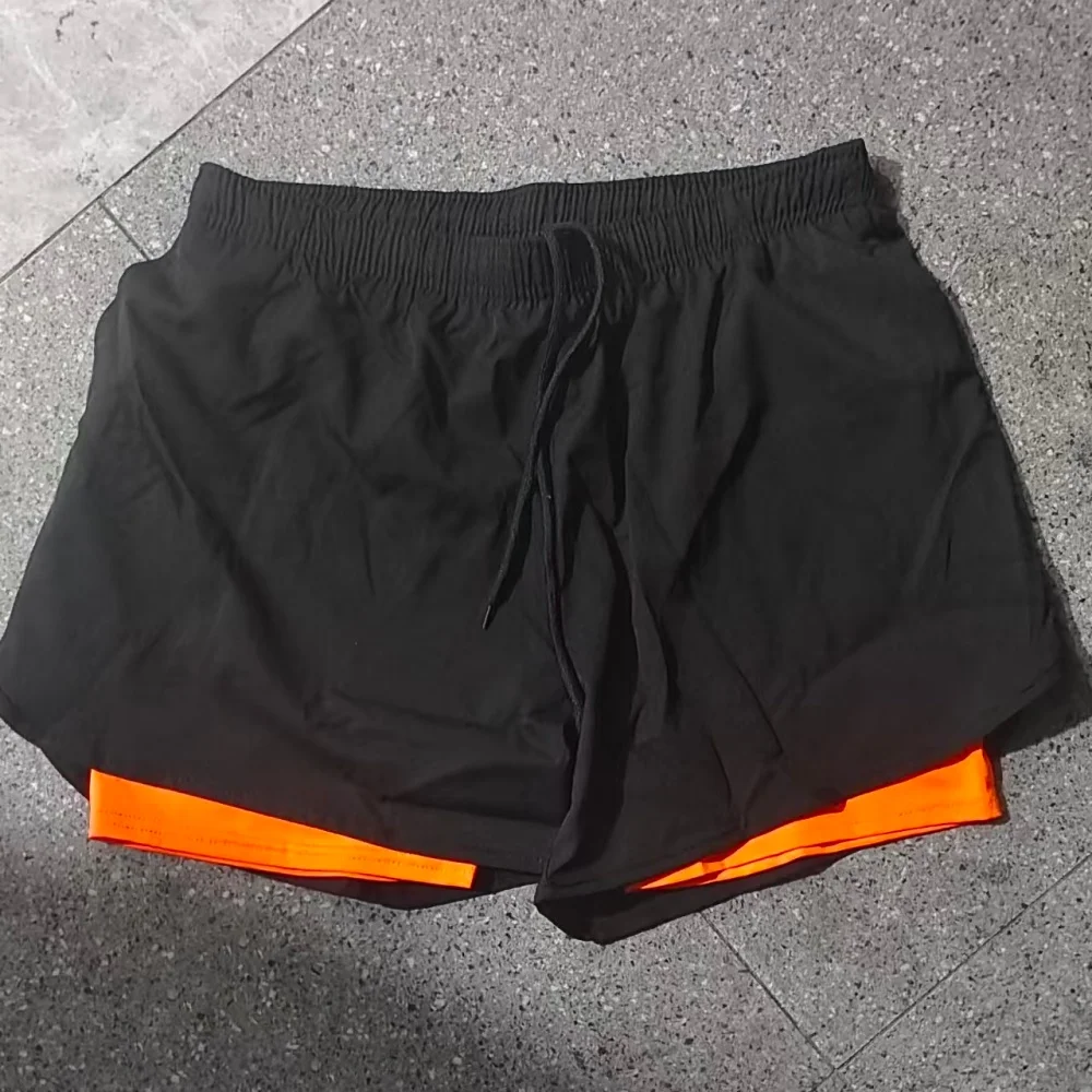 

2026New Men Running Shorts Gym Sports Shorts 2 In 1 Quick Dry Workout Training Gym Fitness Jogging Short Pants Summer Men Shorts