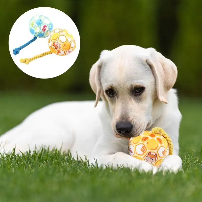 Doggy Disc Ball For Large Dogs Outdoor Dog Toys Elastic Dog Toy Ball Colorful Gentle Cotton Rope Giggle Ball For Large Dogs Home